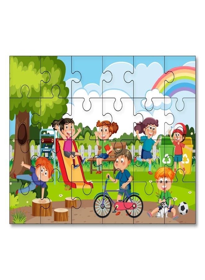 Khilonewale Wooden Park Jigsaw Puzzle for Kids - 24-Piece Educational Puzzle Toy for Toddlers & Preschoolers - Image 1